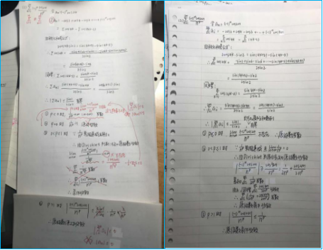 图 老师对习题现场点评(左)学生订正的结果(右)