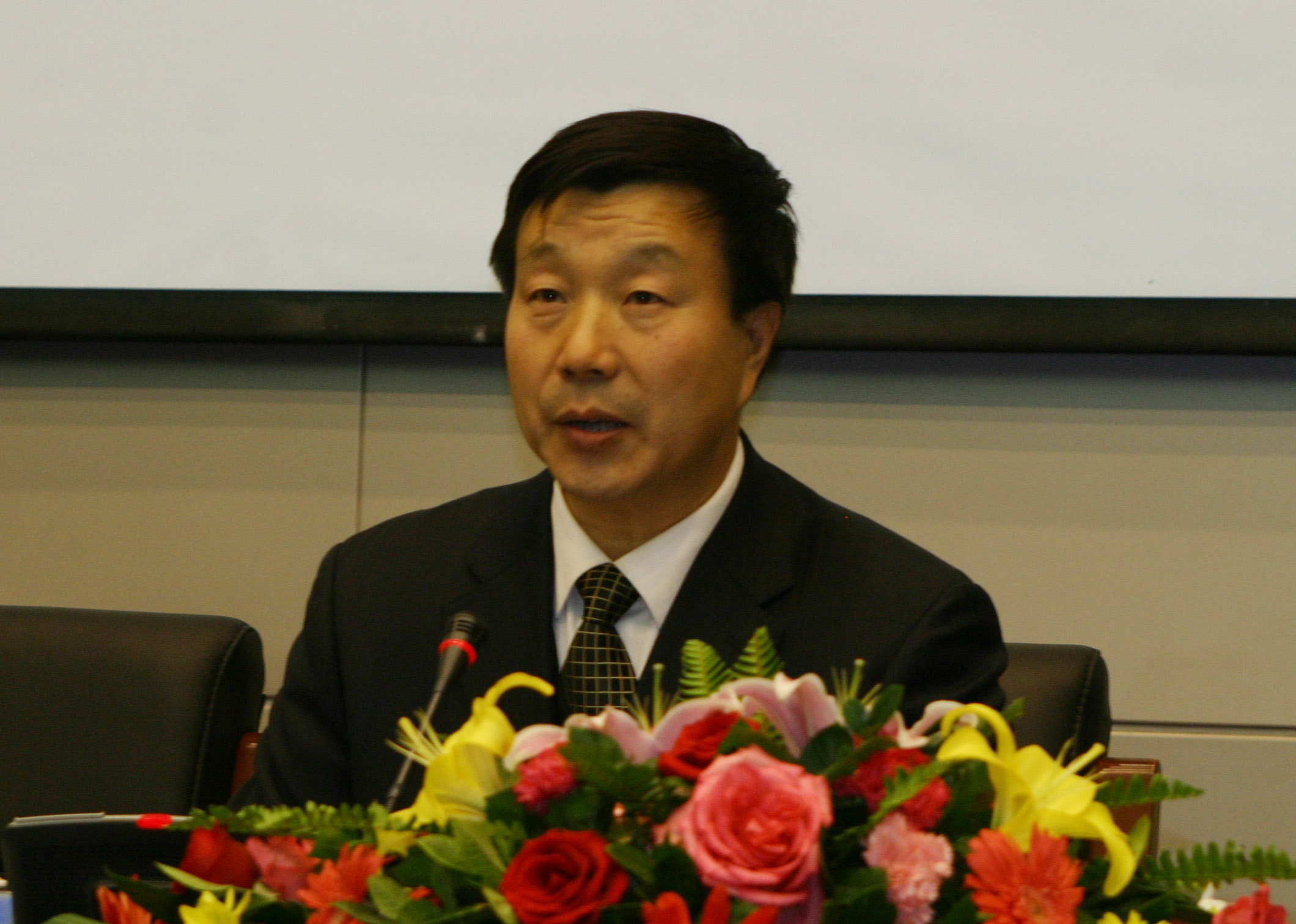 校常务副书记谭振亚主持大会宇航学院常务副院长蔡国飚作汇报宇航学院